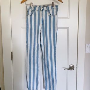 Zara blue and white striped jeans